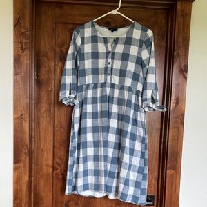 Roolee blue plaid midi dress